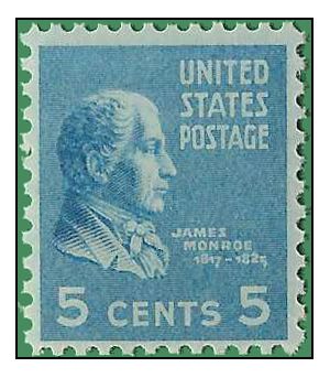 # 810 5c Presidential Issue - James Monroe 1938 Mint NH