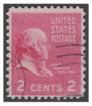 # 806 2c Presidential Issue John Adams 1938 Used