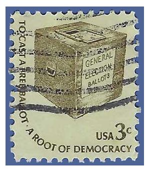 #1584 3c Early Ballot Box 1977 Used