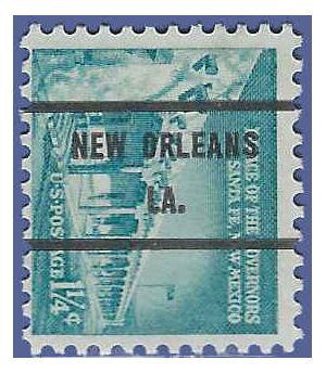 #1031a 1.25c Palace of the Governors 1960 Used Precancel NEW ORLEANS LA.
