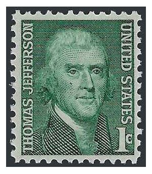 #1278 1c Prominent Americans Thomas Jefferson 1968 Mint NH