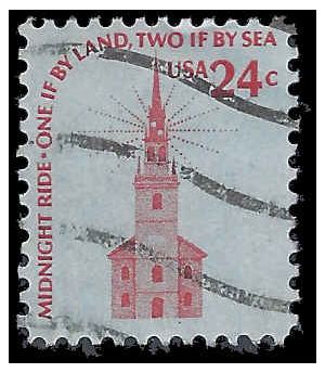 #1603 24c Old North Church, Boston 1975 Used