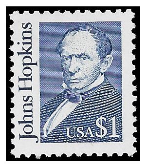 #2194f $1.00 Great Americans John Hopkins 1998 Mint NH