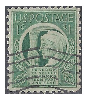 # 908 1c Four Freedoms 1943 Used