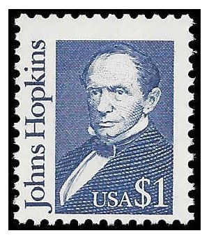 #2194e $1.00 Great Americans John Hopkins 1993 Mint NH