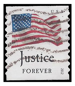 #4634 (45c Forever) Four Flags Justice Coil Single 2012 Used