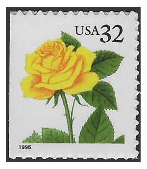 #3049 32c Yellow Rose Booklet Single 1996 Mint NH