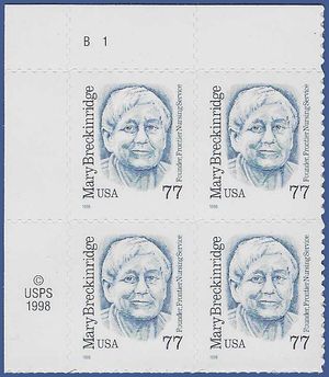 #2942 77c Great Americans Mary Breckinridge PB/4 1998 Mint NH