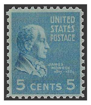 # 810 5c Presidential Issue - James Monroe 1938 Mint NH