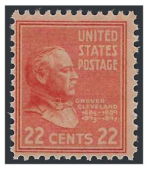 # 827 22c Presidential Issue-Grover Cleveland 1938 Mint NH Gum Disturbance