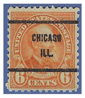 # 638 6c James A. Garfield 1927 Used Precancel CHICAGO ILL.