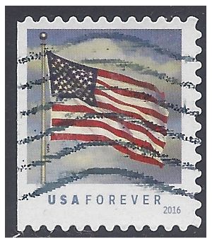 #5054 (49c Forever) U.S. Flag Booklet Single(SSP) 2016 Used