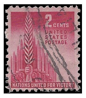 # 907 2c Nations United for Victory 1943 Used