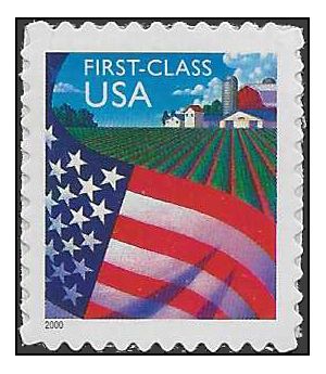 #3449 34c Flag Over Farm 2000 Mint NH