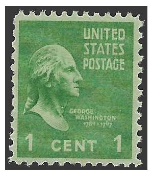 # 804 1c Presidential Issue George Washington 1938 Mint NH