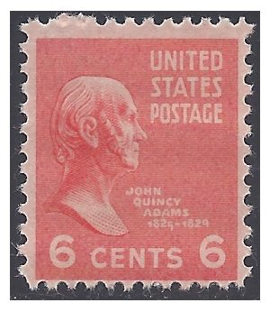 # 811 6c Presidential Issue John Quincy Adams 1938 Mint NH