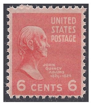 # 811 6c Presidential Issue John Quincy Adams 1938 Mint NH