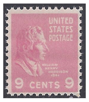 # 814 9c Presidential Issue William H. Harrison 1938 Mint NH