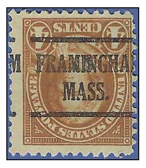 # 636 4c Martha Washington 1927 Used Precancel FRAMINGHAM MASS.