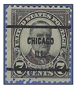 # 639 7c William McKinley 1927 Used Precancel CHICAGO ILL.