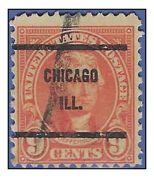 # 641 9c Thomas Jefferson 1927 Used Precancel CHICAGO ILL.