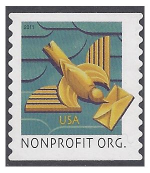 #4495 5c Nonprofit org. Art Deco Bird Coil Single 2011 Used