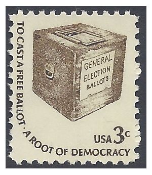 #1584 3c Early Ballot Box Dull Gum1977 Mint NH