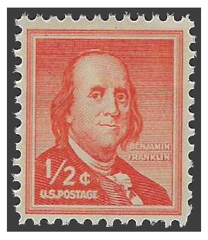 #1030 1/2c Benjamin Franklin DP 1958 Mint NH