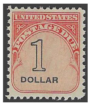 Scott J100 $1.00 US Postage Due Shiny Gum 1959 Mint NH
