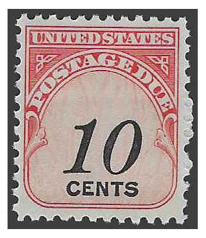 Scott J 97 10c US Postage Due Shiny Gum 1959 Mint NH