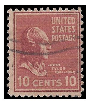 # 815 10c Presidential Issue John Tyler 1938 Used