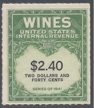 Scott RE153 $2.40 Internal Revenue: Wines 1942 Mint NH
