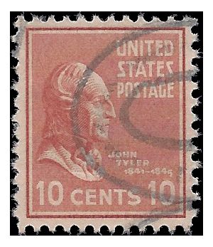 # 815 10c Presidential Issue John Tyler 1938 Used