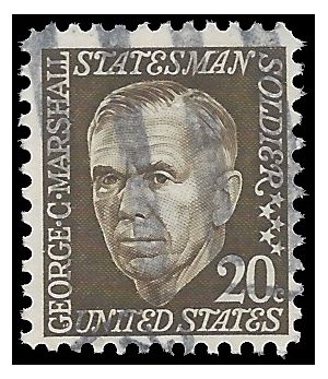 #1289a 20c Prominent Americans General George C. Marshall 1973 Used