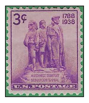 # 837 3c Northwest Territory Sesquicentennial 1938 Mint VLH