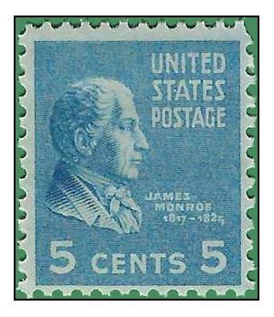 # 810 5c Presidential Issue - James Monroe 1938 Mint NH