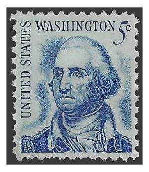 #1283 5c George Washington 1966 Used