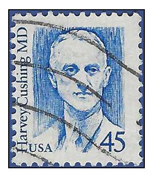 #2188a 45c Great Americans Harvey Cushing MD 1990 Used