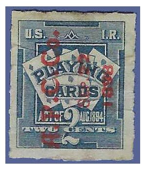 RF 3 2c US Internal Revenue Playing Cards 1896-99 Used HHR