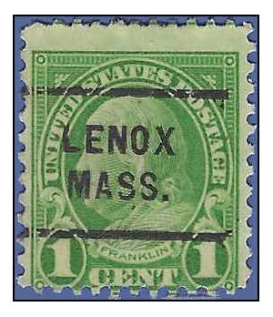 # 632 1c Benjamin Franklin 1927 Used Precancel LENOX MASS.