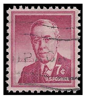 #1040 7c Liberty Issue Woodrow Wilson 1956 Used