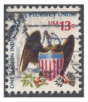 #1596 13c Americana Issue - Eagle and Shield 1975 Used