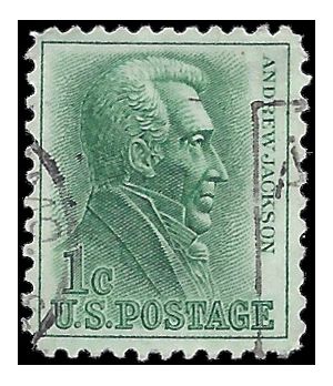 #1209a 1c Andrew Jackson Tagged 1966 Used