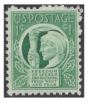 # 908 1c Four Freedoms 1943 Mint NH