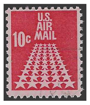 Scott C 72 10c US Air Mail Fifty Star Runway 1968 Used