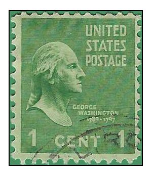 # 804 1c Presidential Issue George Washington 1938 Used