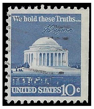 #1510 10c Jefferson Memorial Booklet Single 1973 Used