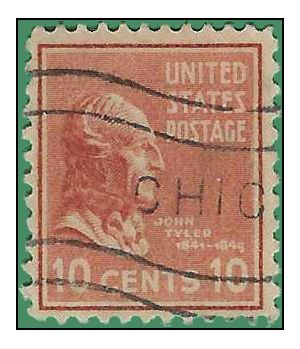 # 815 10c Presidential Issue John Tyler 1938 Used