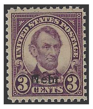 # 672 3c Abraham Lincoln Nebraska Overprint 1929 Mint NH