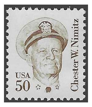 #1869e 50c Great Americans Chester W. Nimitz 1985 Mint NH